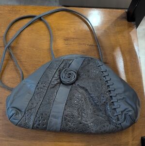 Vtg Noble Handbags Inc NYC NY genuine leather bag purse Euc